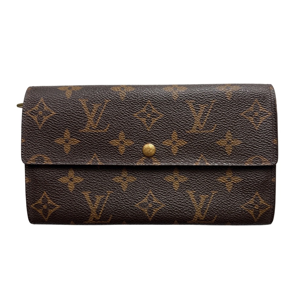 Louis Vuitton Sarah Wallet Monogram Canvas Long Brown Wallet Made in Spain
